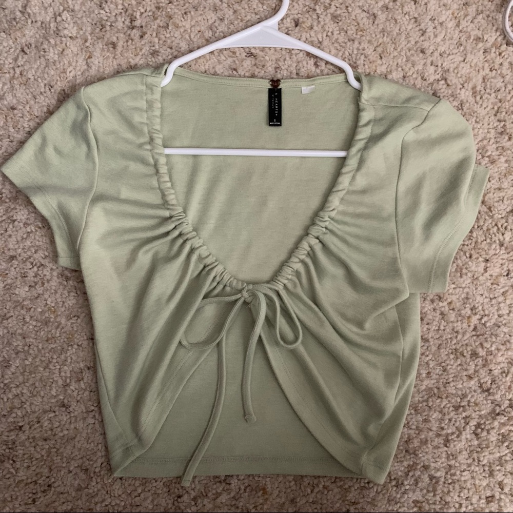 Green crop top